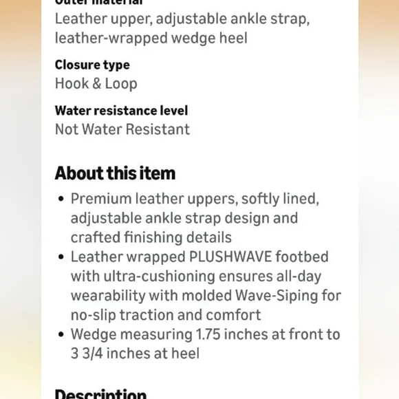 Sperry Topsider Plushwave Fairwater Metallic Gold Tan Leather Espadrille Wedge 9 - Picture 5 of 13